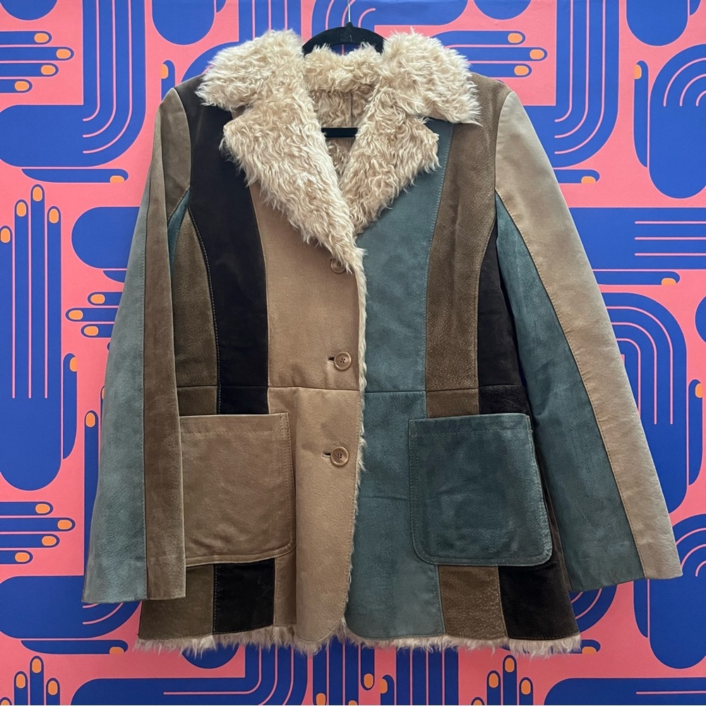 Colebrook Penny Lane Patchwork Leather Fur Coat